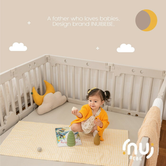 inuibebe ベビーサークル ドア付き 14枚セット 200×280cm 韓国ブランド ベビーゲート 柵 パネル 仕切り ケージ ベビー 赤ちゃん キッズ 出産祝い プレゼント(代引不可)