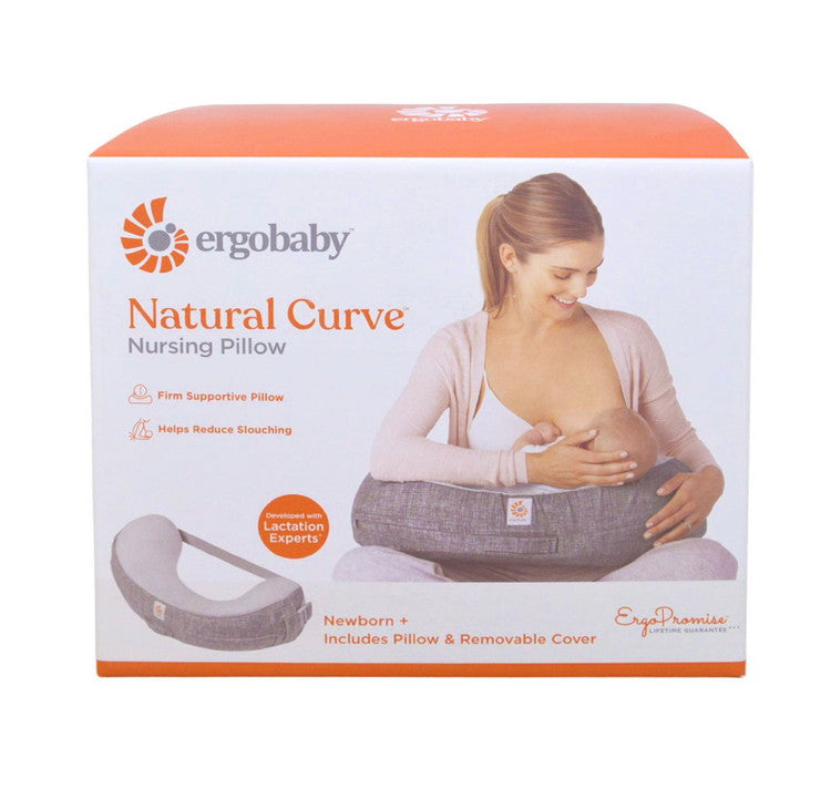 Ergobaby ナチュラルカーブ・ナーシングピロー グレー ベルト付き 授乳クッション 抱き枕 ナチュラルカーブ お洗濯可能 授乳まくら 授乳クッション 洗える カバー 妊婦 授乳 出産準備 出産祝い