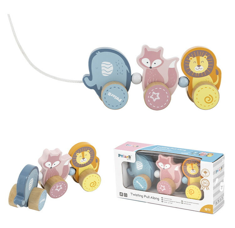 Polar B くねくねトレイン 天然木 積み木 出産祝い ポーラービー ビーギフト クリスマスプレゼント つみき 子供 男の子 女の子