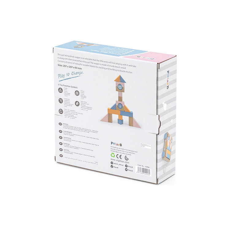 PolarB つみきワゴン 天然木 積み木 出産祝い ポーラービー ビーギフト クリスマスプレゼント つみき 子供 男の子 女の子 知育玩具 誕生日ギフト お祝い キッズ