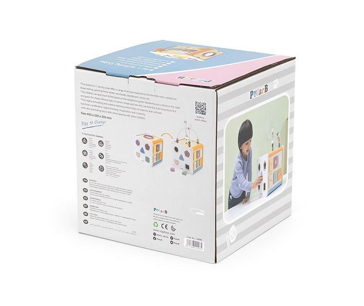 PolarB 8イン1 アクティビティボックス 天然木 積み木 出産祝い ポーラービー ビーギフト クリスマスプレゼント つみき 子供 男の子 女の子 知育玩具 誕生日ギフト お祝い キッズ