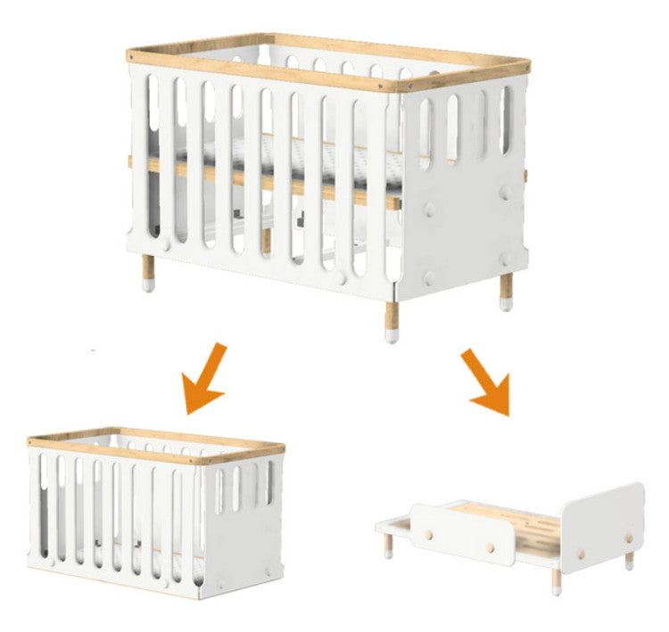 Hoppl bebed baby ホップル べベッド ベビー ベビーベッド 天然木 ミニ 幅124 赤ちゃん ベッド 赤ちゃん用 おしゃれ 北欧 韓国 かわいい ベッドフレーム フレームのみ 白 木製(代引不可)