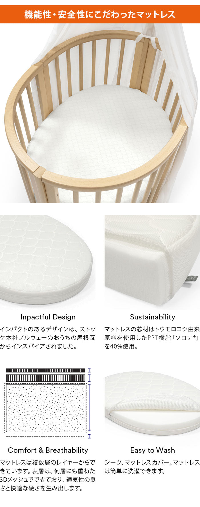 ストッケ スリーピー SLLEPI ベッドセット 専用マットレスセット付き ミニベッドに変形可能 ベビーベッド 新生児から5歳ごろまで 乳児ベッド 赤ちゃん ベビー ベッド STOKKE 正規販売店(代引不可)