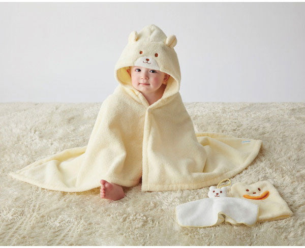 ミキハウス バスポンチョセット 黄 40-3821-493(代引不可)