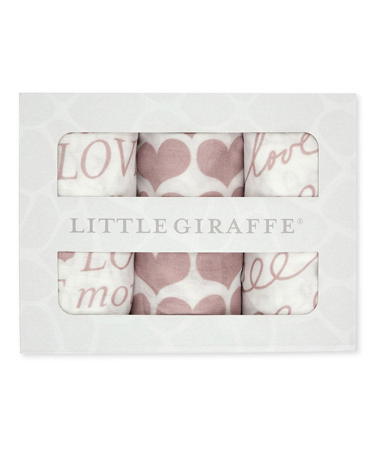 リトルジラフ LITTLE GIRAFFE モスリンスワドル 3枚セット ダスティピンク ベビー キッズ ラブ おくるみ