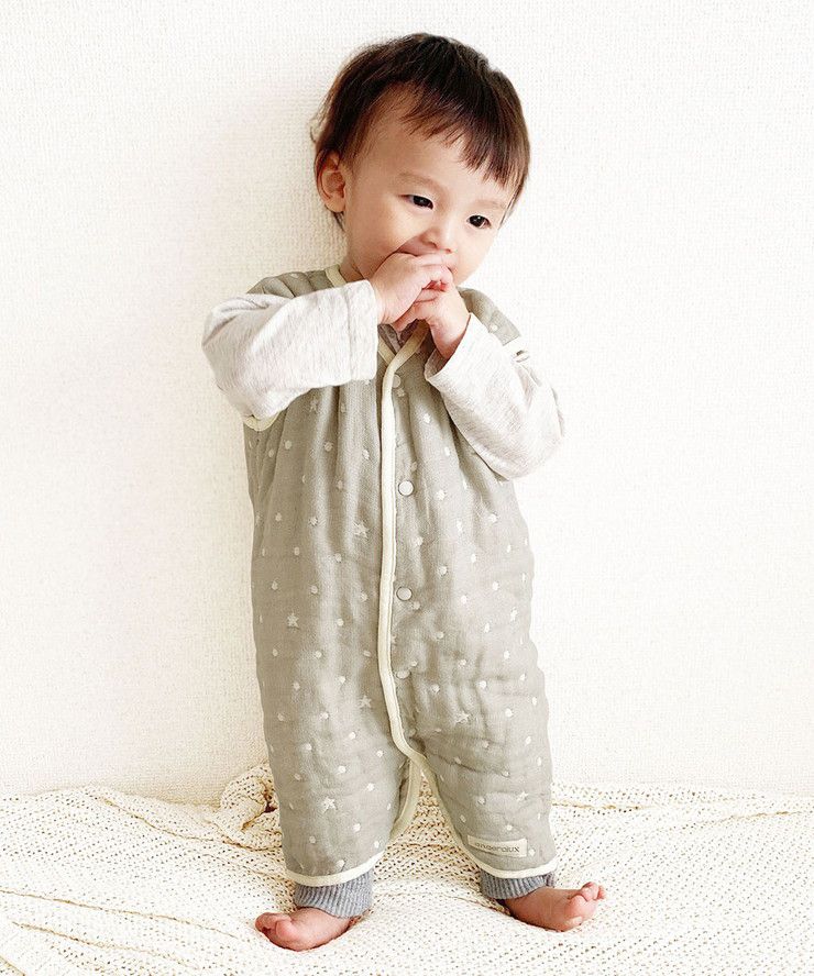 angerolux アンジェロラックス 2ウェイ6重ガーゼスリーパー モスグレー 50-70cm