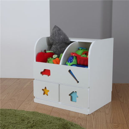 子供用 収納棚/玩具収納 【男の子用】 幅59.0cm 日本製 引き出し付き 耐久性 『おかたづけしたくなるおもちゃ箱』 【完成品】 (代引不可)