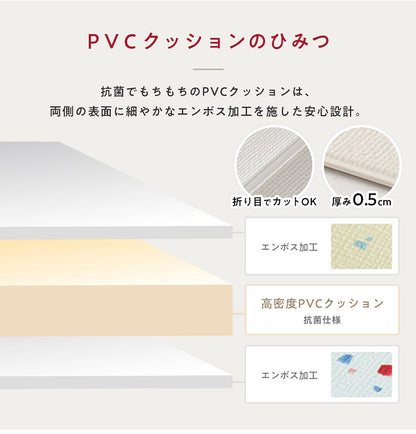 【クーポン適用】popomi ポポミ 折りたためる抗菌PVCマット 140×250×0.5cm 抗菌 折りたたみ ペットマット 床暖房対応 フロアマット 140 250 PVCマット 防水 床暖房 冬 ペット 犬 マット 大型 防滑 防音 赤ちゃん(代引不可)