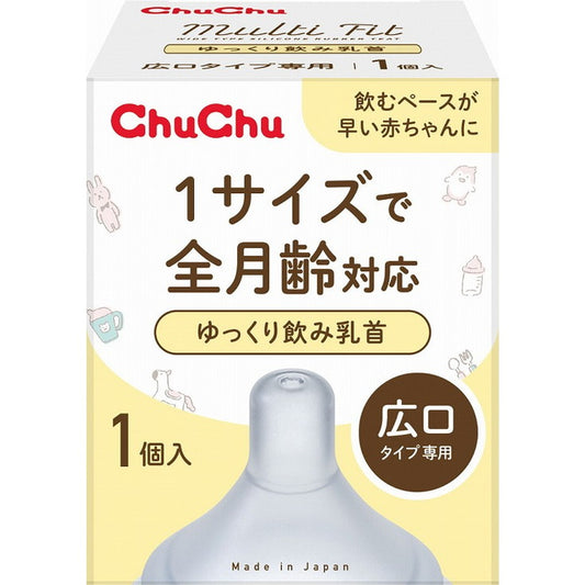 【単品2個セット】チュチュ マルチフィット広口タイプゆっくり飲み乳首 1個 ジェクス(代引不可)