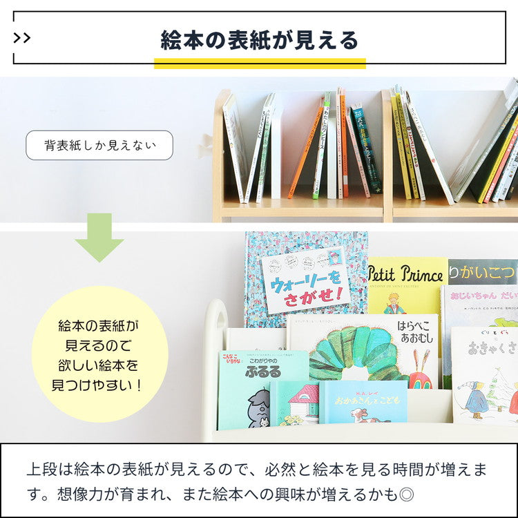 絵本ラック 本棚 上下分割 子ども 成長 スリム おしゃれ 子供部屋 片づけ 絵本 おもちゃ 収納 子育て 育児 ラック 入園 お祝い プレゼント aluma ILR-3684IV(代引不可)