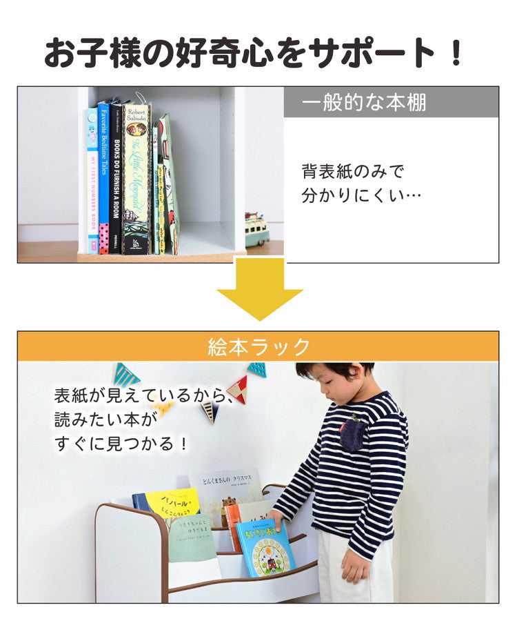 絵本ラック ロータイプ 絵本棚 おもちゃ箱 マガジンラック 木製 スリム おもちゃ 収納 ラック コンパクト 子供用 本棚 薄型 おもちゃ収納 整理箱 おもちゃラック(代引不可)
